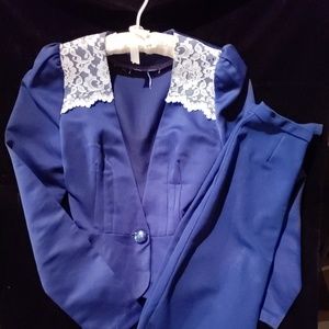 Vintage Handmade True Blue Women's Skirt suit